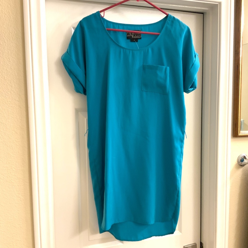 Ali & Kris teal shirt dress size small